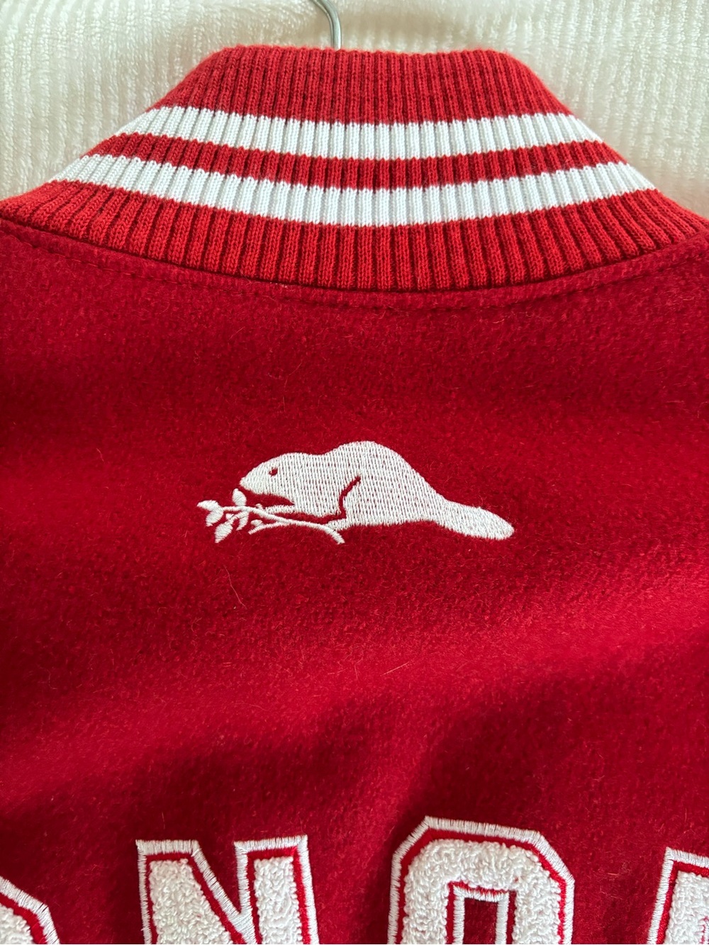 Roots Red and White Letterman Jacket - Picture 5 of 8